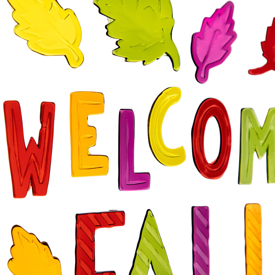 Welcome Fall Reusable Fall Thanksgiving Gel Window Clings (17 Piece Set)