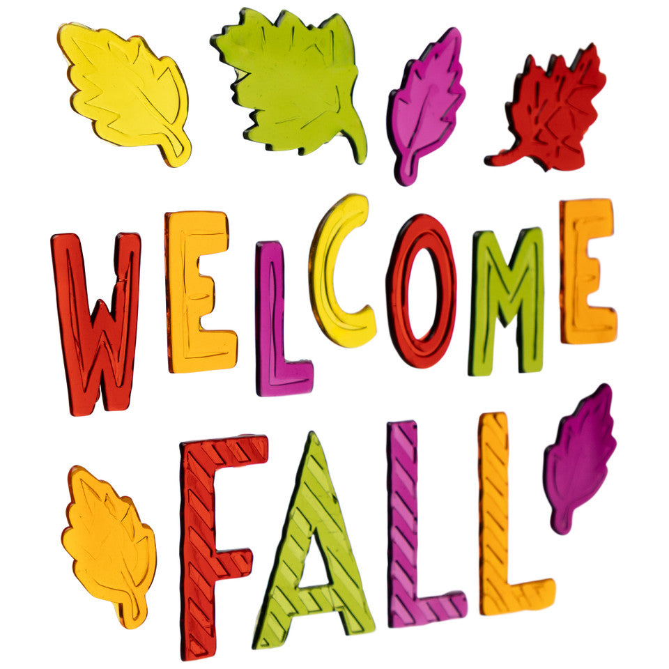 Welcome Fall Reusable Fall Thanksgiving Gel Window Clings (17 Piece Set)