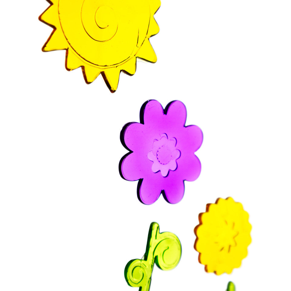 Flowers and Butterflies Spring Gel Window Clings 15pc Multicolor Set