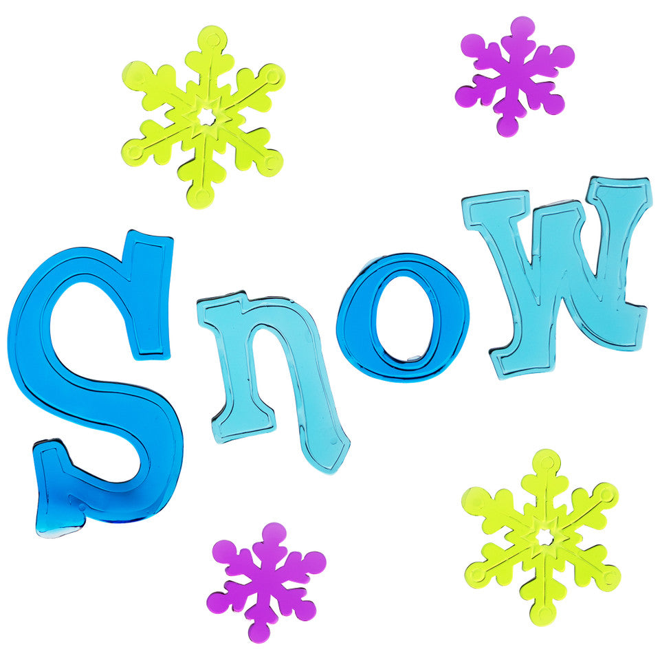 Let It Snow Christmas Gel Window Clings 21-Piece Santa and Snowman Reusable Decorations