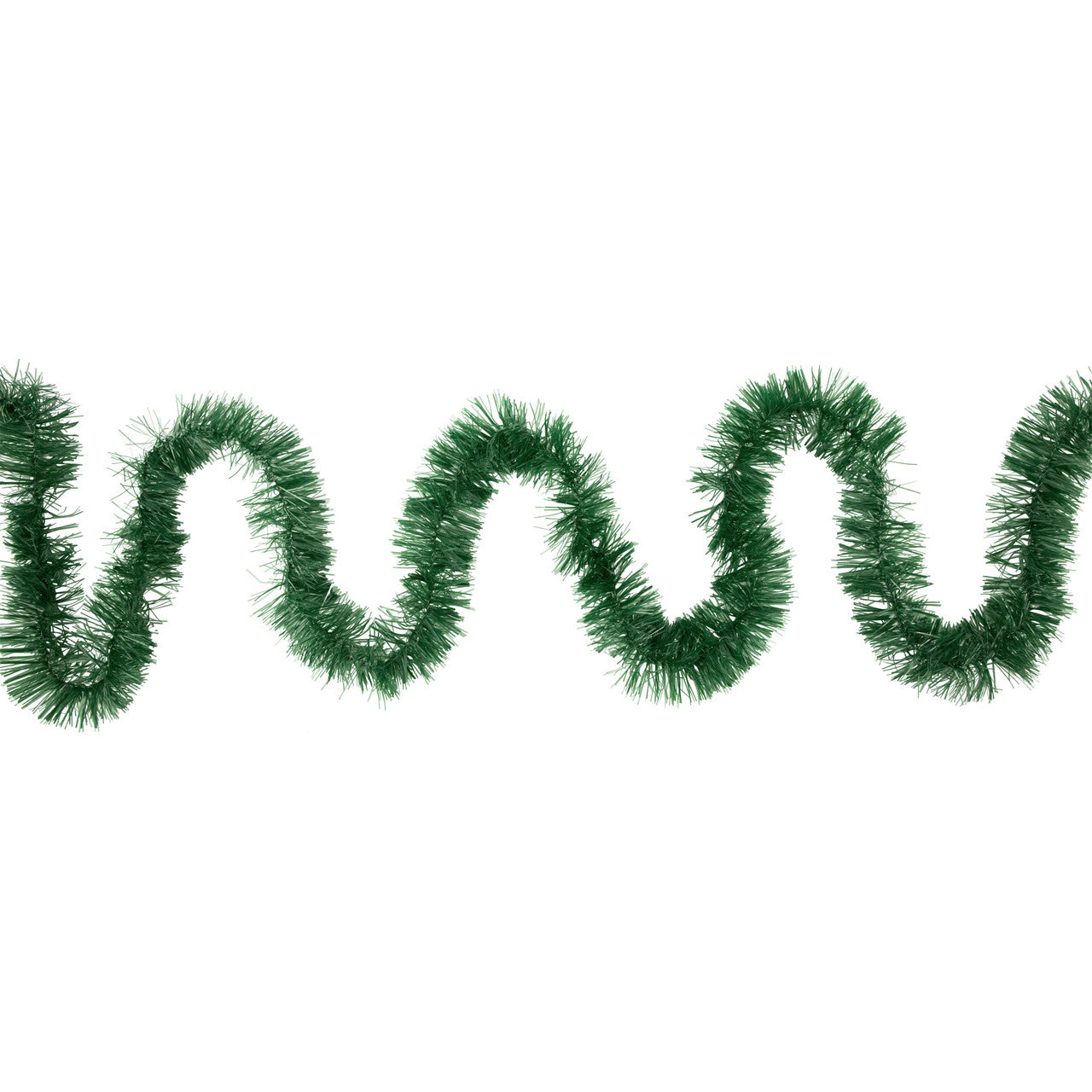 Green Foil Tinsel Christmas Garland – 50' x 2.5" Unlit, Heavy Duty Commercial Grade Decoration