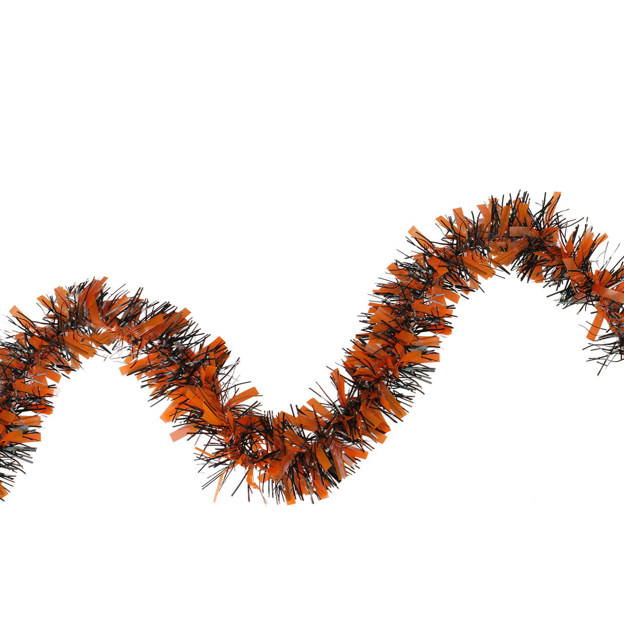 Halloween Tinsel Garland 50' Orange and Black - Unlit