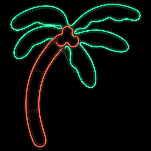 LED Neon Style Palm Tree 24.5&quot; Wall Decoration
