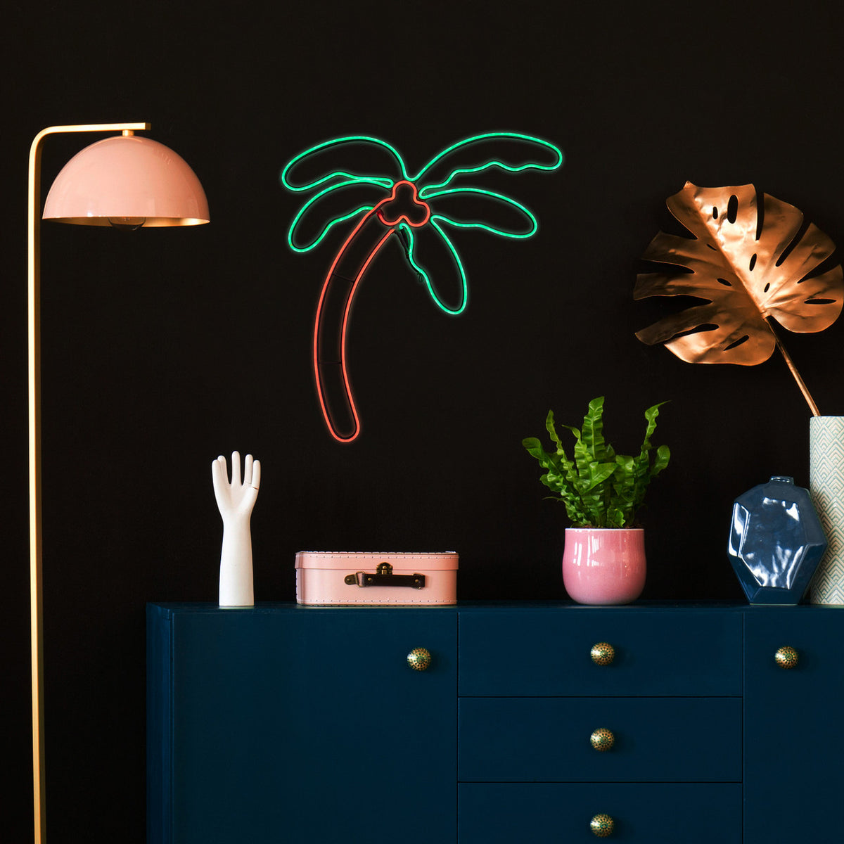 LED Neon Style Palm Tree 24.5&quot; Wall Decoration