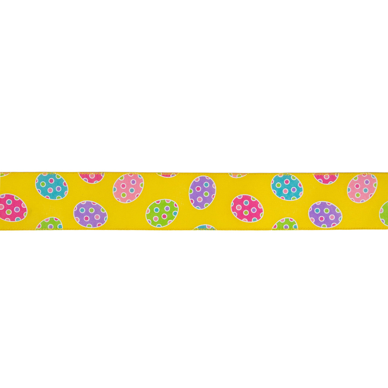 Easter Egg Wired Spring Craft Ribbon 2.5 Inch 10 Yards Yellow