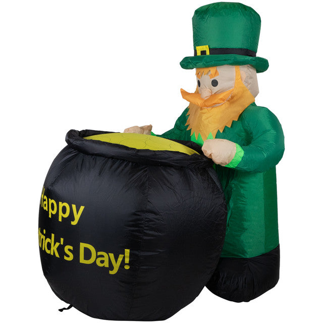 Lighted Leprechaun Yard Decoration 4' for St. Patrick's Day