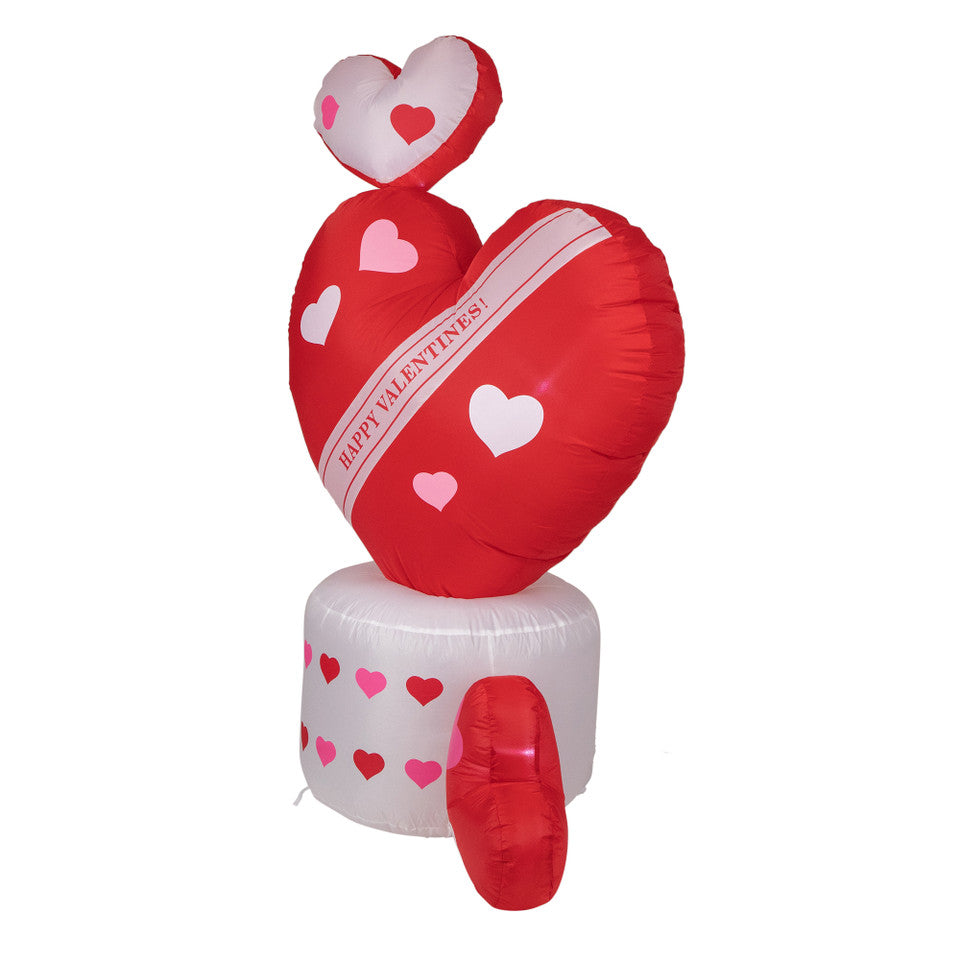 LED Lighted Inflatable Rotating Heart 5Ft for Valentine&#39;s Day Outdoor Decoration