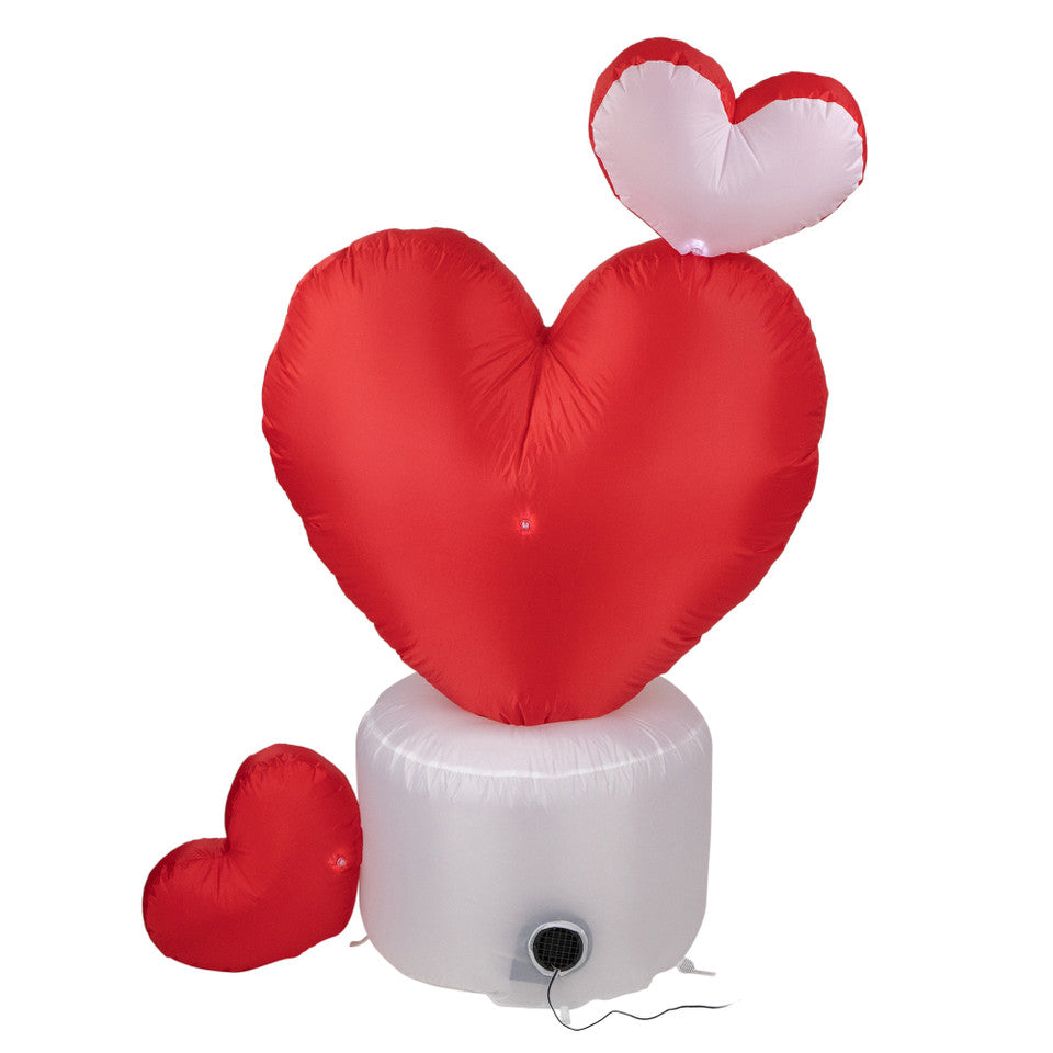 LED Lighted Inflatable Rotating Heart 5Ft for Valentine&#39;s Day Outdoor Decoration