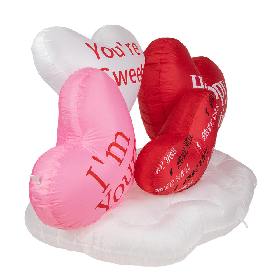 Inflatable Hearts LED Lighted Inflatable 5&#39; for Valentine&#39;s Day Decor