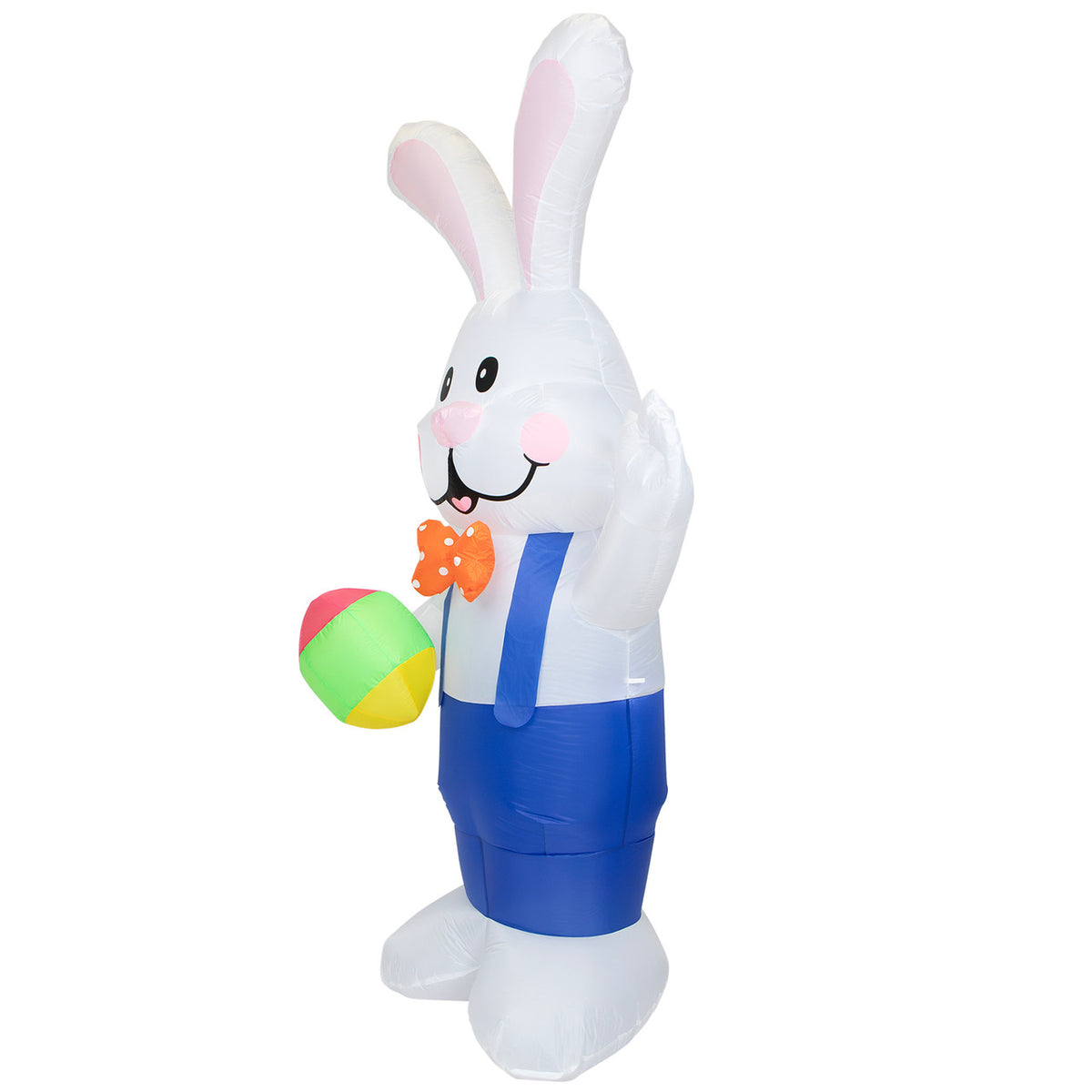 7ft Inflatable Lighted Standing Easter Bunny with Egg Outdoor Decoration