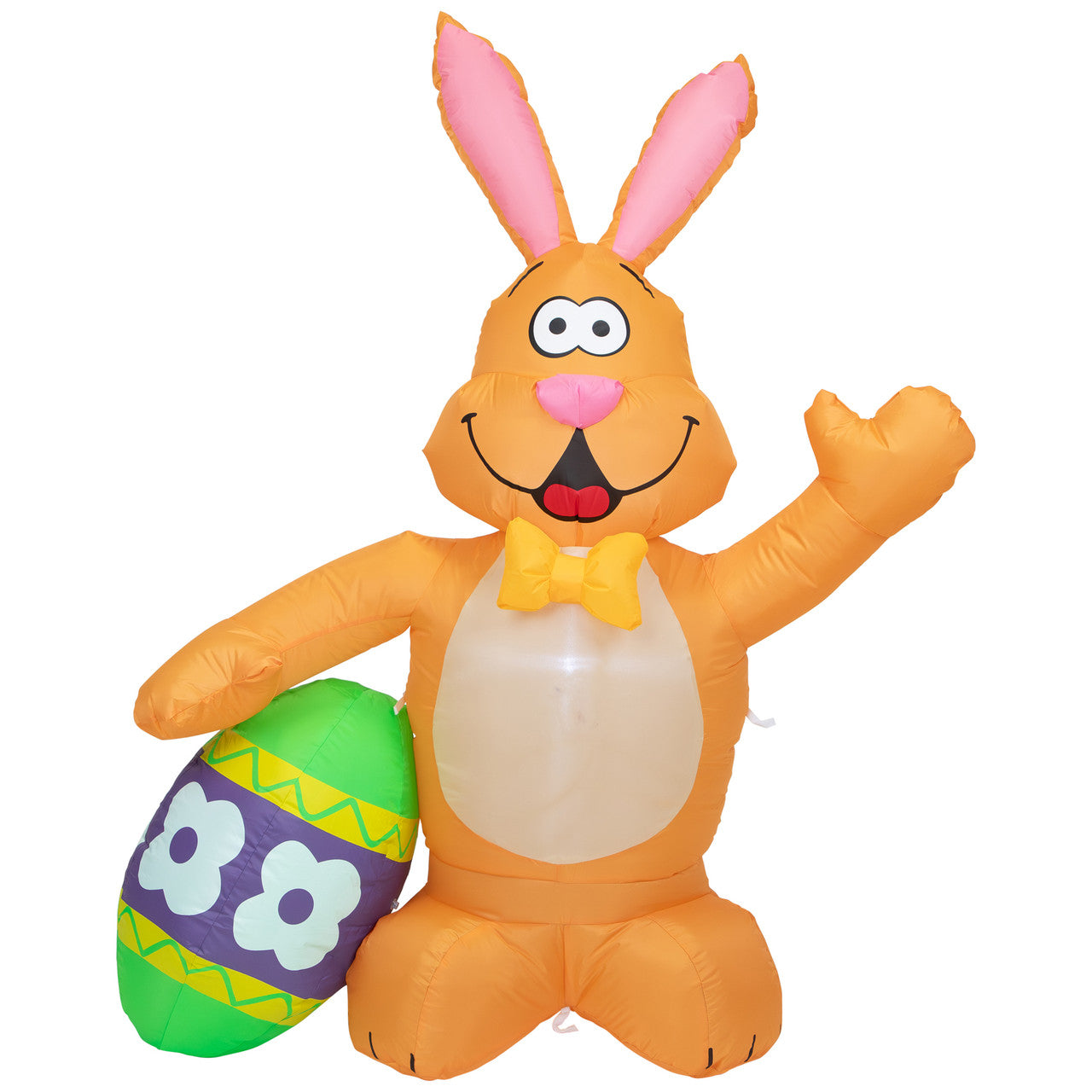 LED Lighted Easter Bunny Inflatable with Egg Outdoor Decor 4'