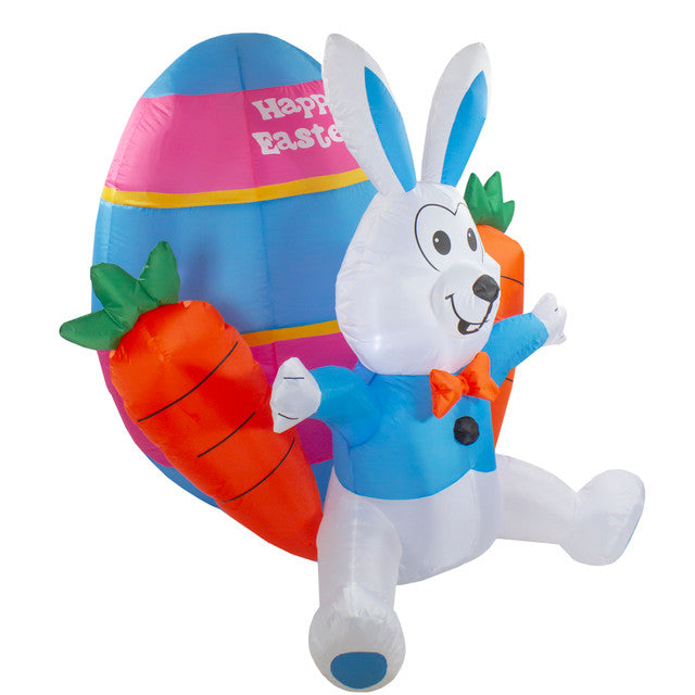 Inflatable Easter Bunny with Carrots and Lights 4 Feet