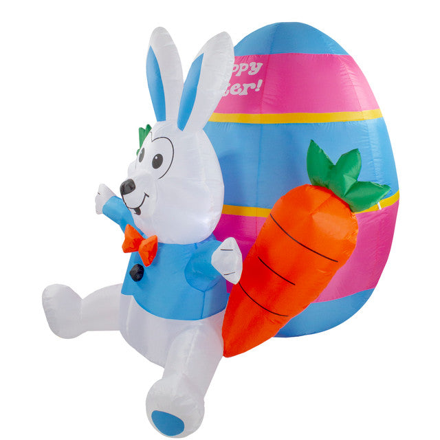 Inflatable Easter Bunny with Carrots and Lights 4 Feet