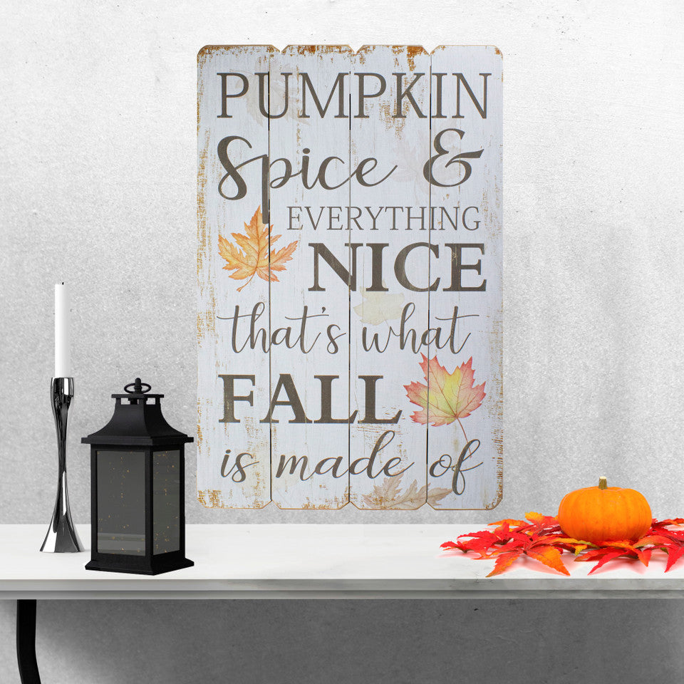 Wooden Pumpkin Spice Everything Nice Fall Wall Sign Rustic Autumn Decor