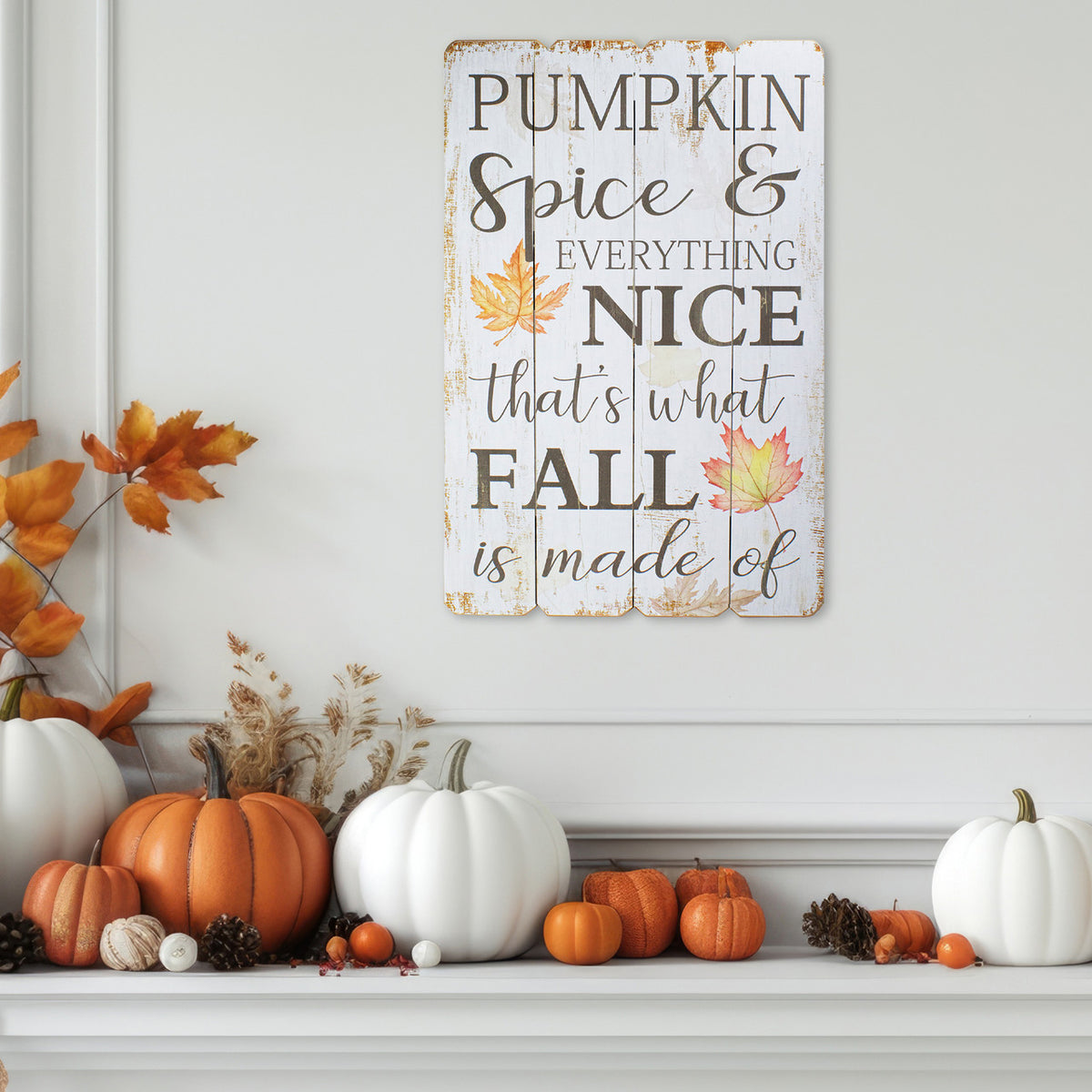 Wooden Pumpkin Spice Everything Nice Fall Wall Sign Rustic Autumn Decor