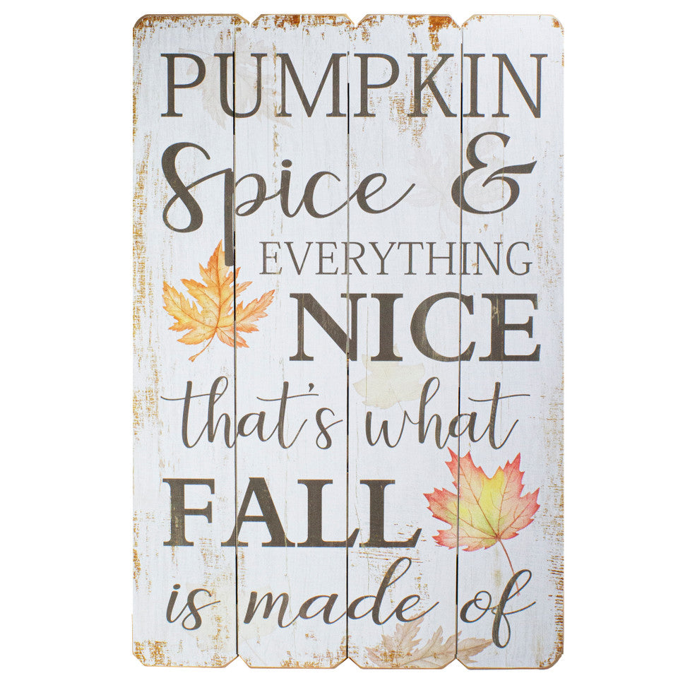Wooden Pumpkin Spice Everything Nice Fall Wall Sign Rustic Autumn Decor