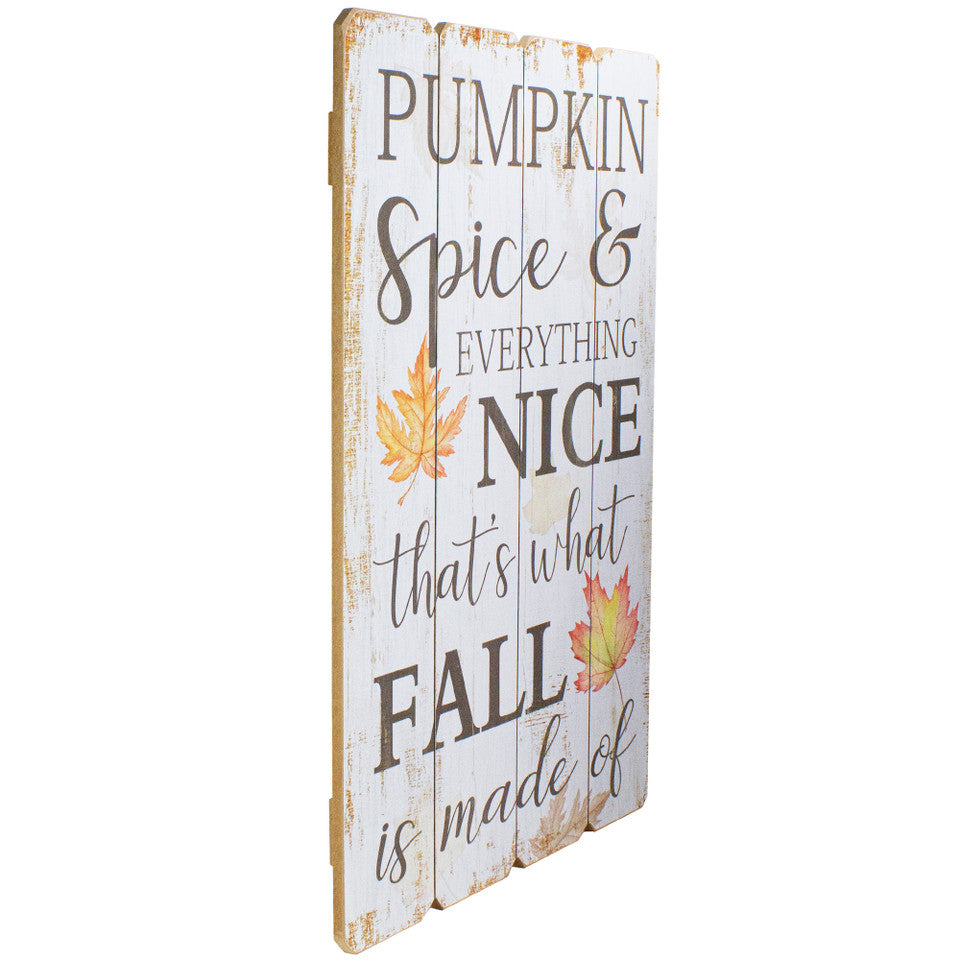 Wooden Pumpkin Spice Everything Nice Fall Wall Sign Rustic Autumn Decor