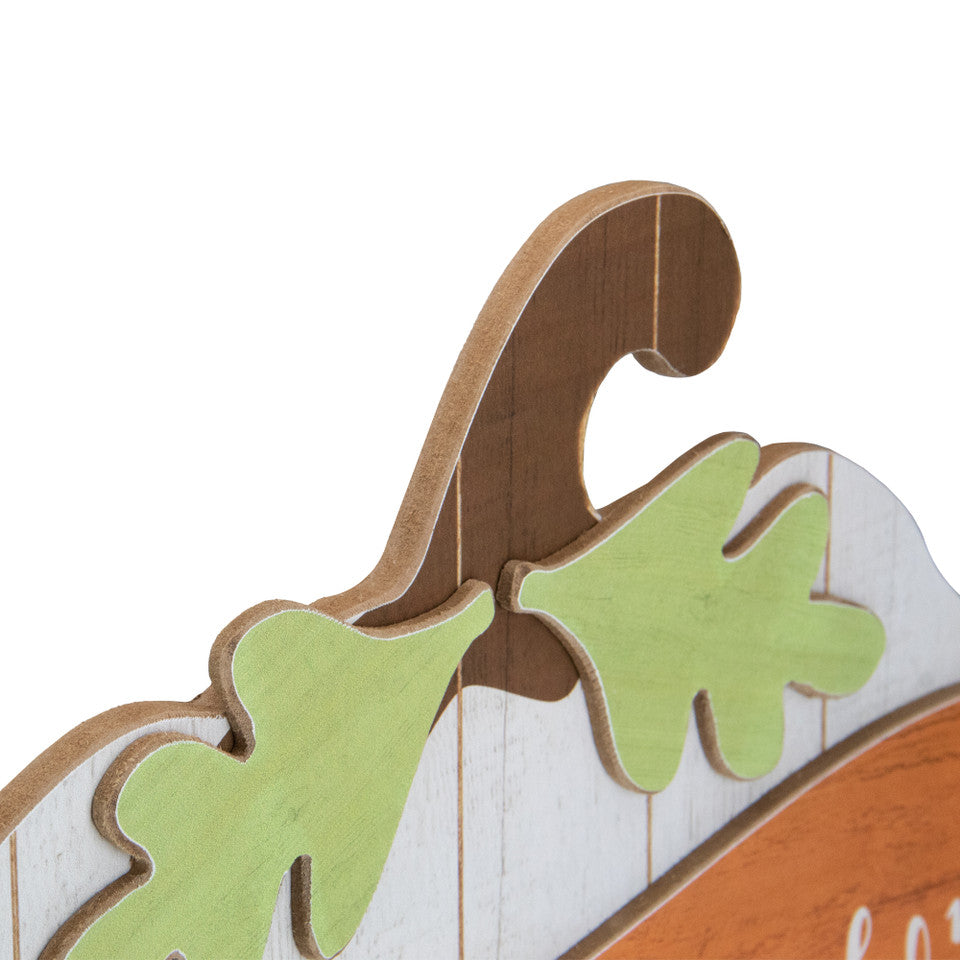 Rustic 19&quot; Wooden Pumpkin Favorite Season Sign White Hanging Fall Harvest Wall Decor