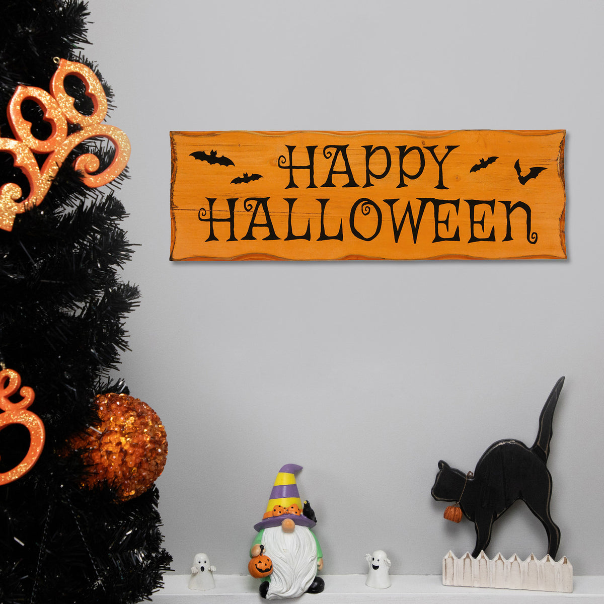 Spooky 24&quot; Wooden Happy Halloween Wall Sign