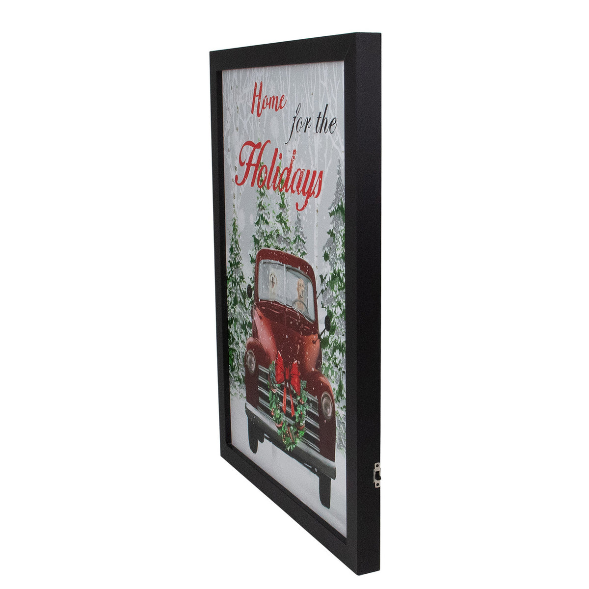 LED Lighted Framed Vintage Truck Christmas Wall Canvas