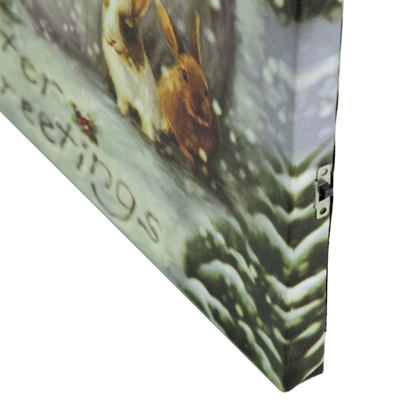 Lighted Snowman and Reindeer Christmas Canvas Wall Art