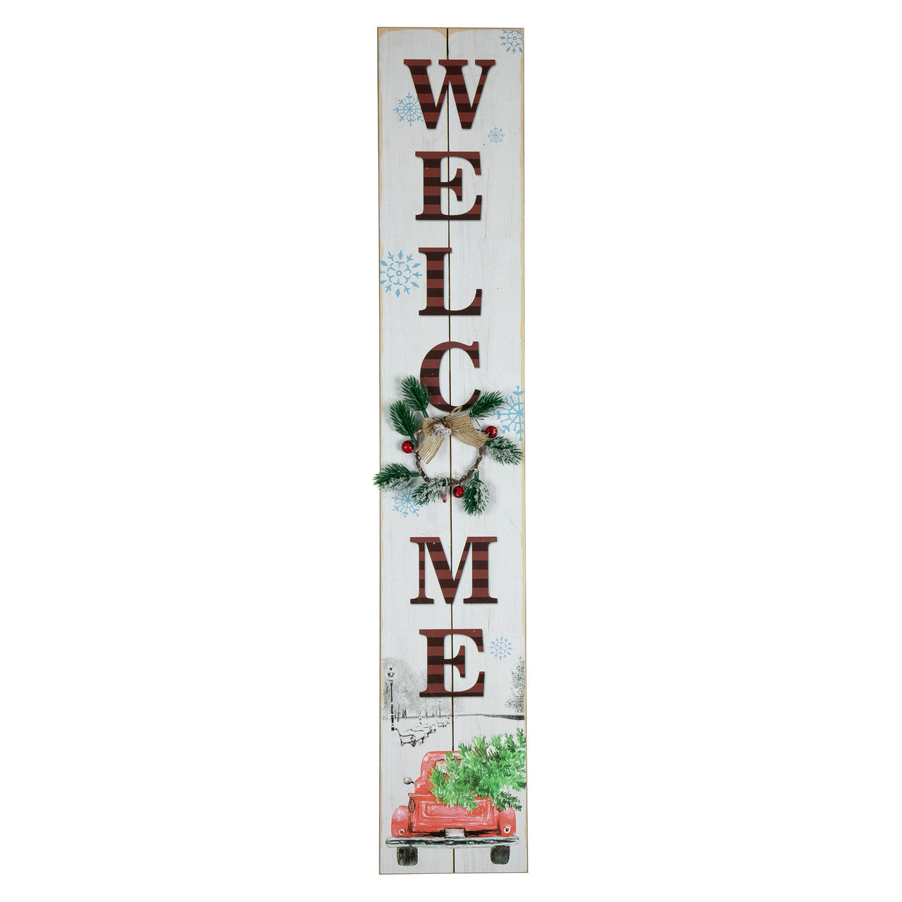 LED Lighted Welcome Sign with Truck Christmas Sign 31.75" for Home Decor