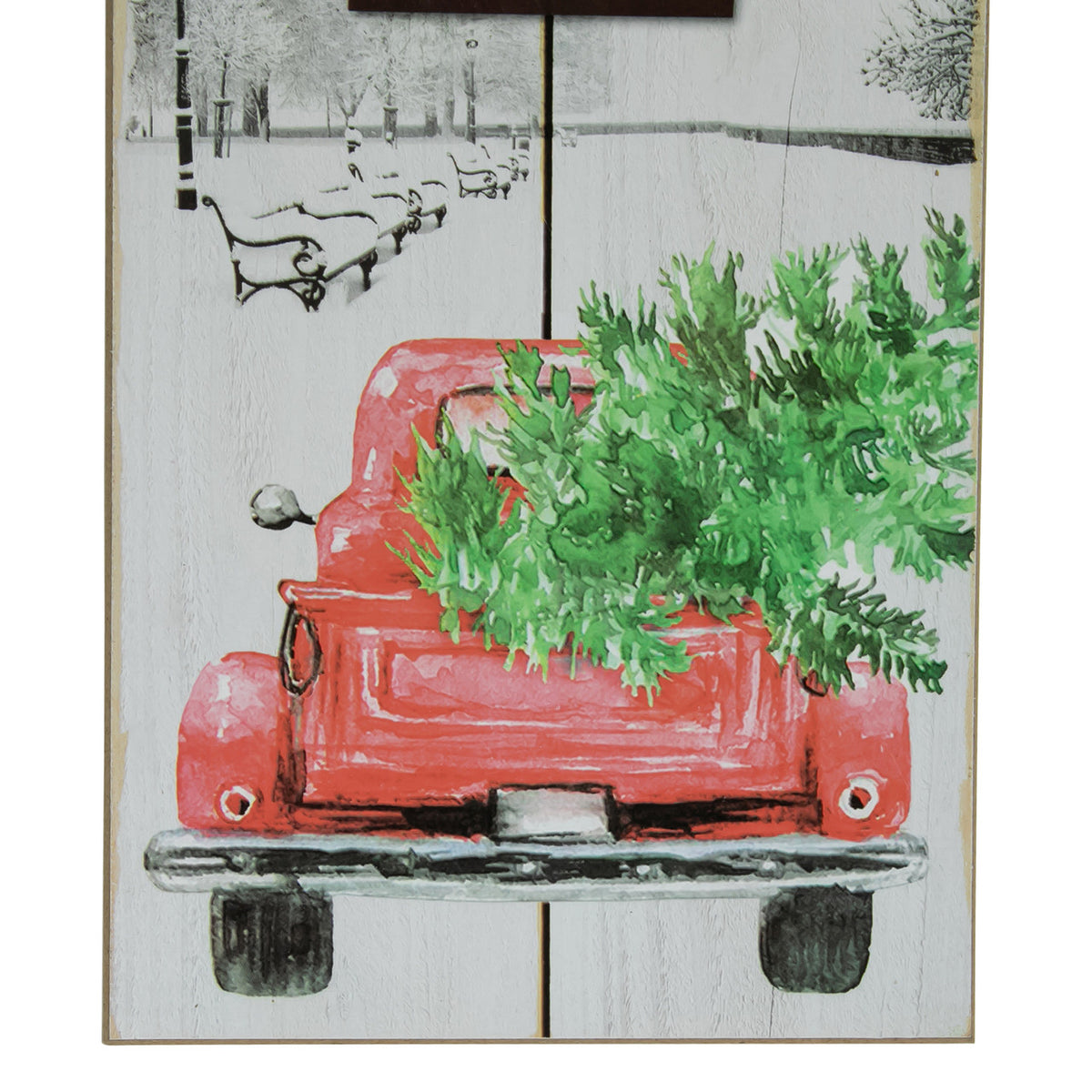 LED Lighted Welcome Sign with Truck Christmas Sign 31.75&quot; for Home Decor