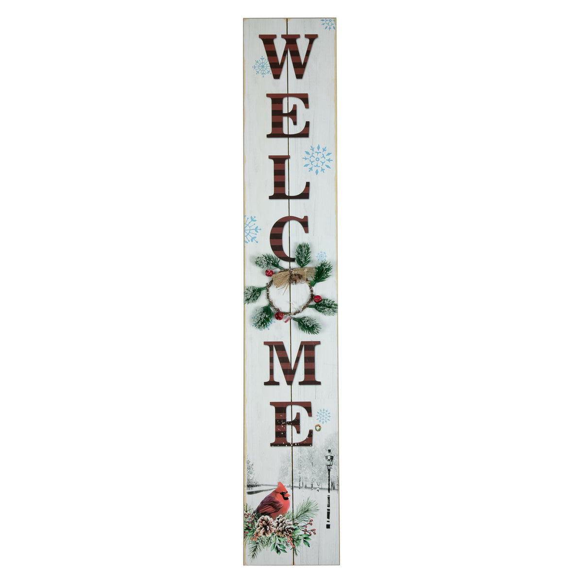 LED Lighted Welcome Sign 31.75&quot; with Cardinal Christmas Sign
