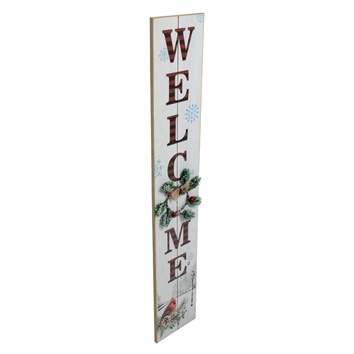 LED Lighted Welcome Sign 31.75&quot; with Cardinal Christmas Sign