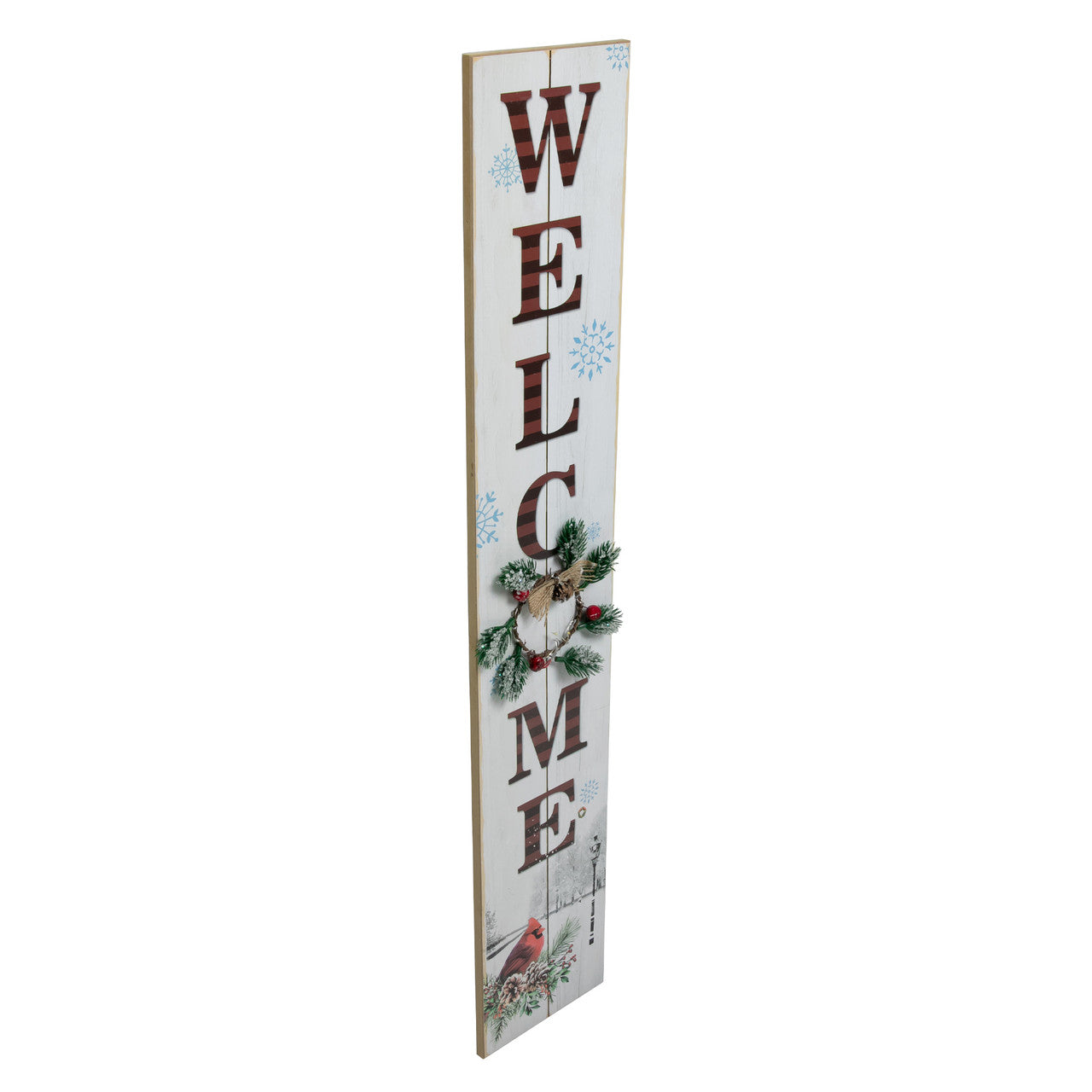 LED Lighted Welcome Sign 31.75" with Cardinal Christmas Sign
