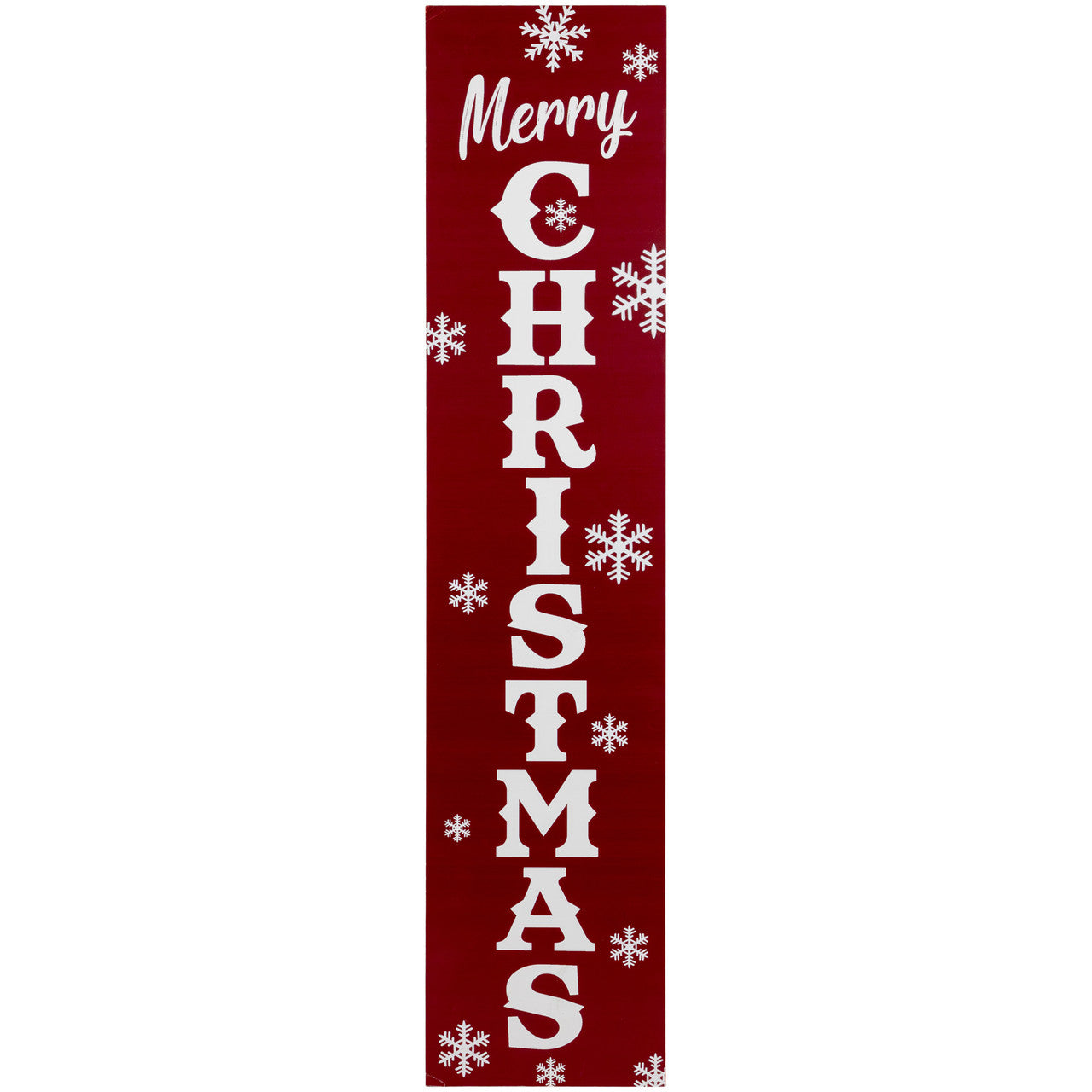 Christmas Porch Sign 36" Merry Christmas and Snowflake, Red