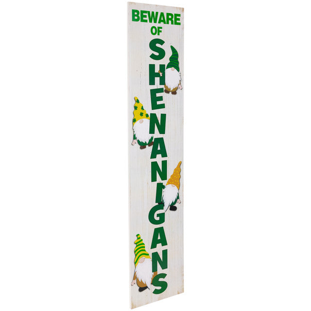 Beware of Shenanigans St. Patrick&#39;s Day Porch Board Sign Decoration 36&quot;
