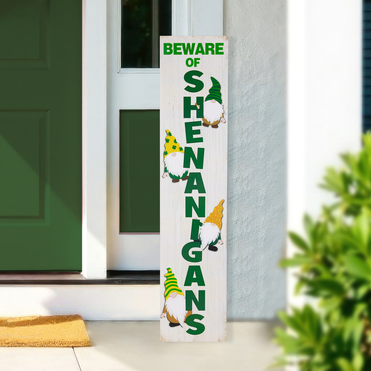 Beware of Shenanigans St. Patrick&#39;s Day Porch Board Sign Decoration 36&quot;