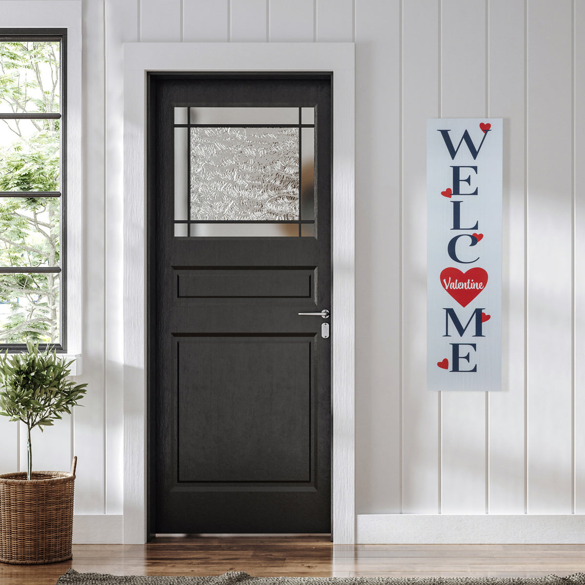 Welcome Valentine&#39;s Day Wooden Porch 38&quot; Board Sign Decoration