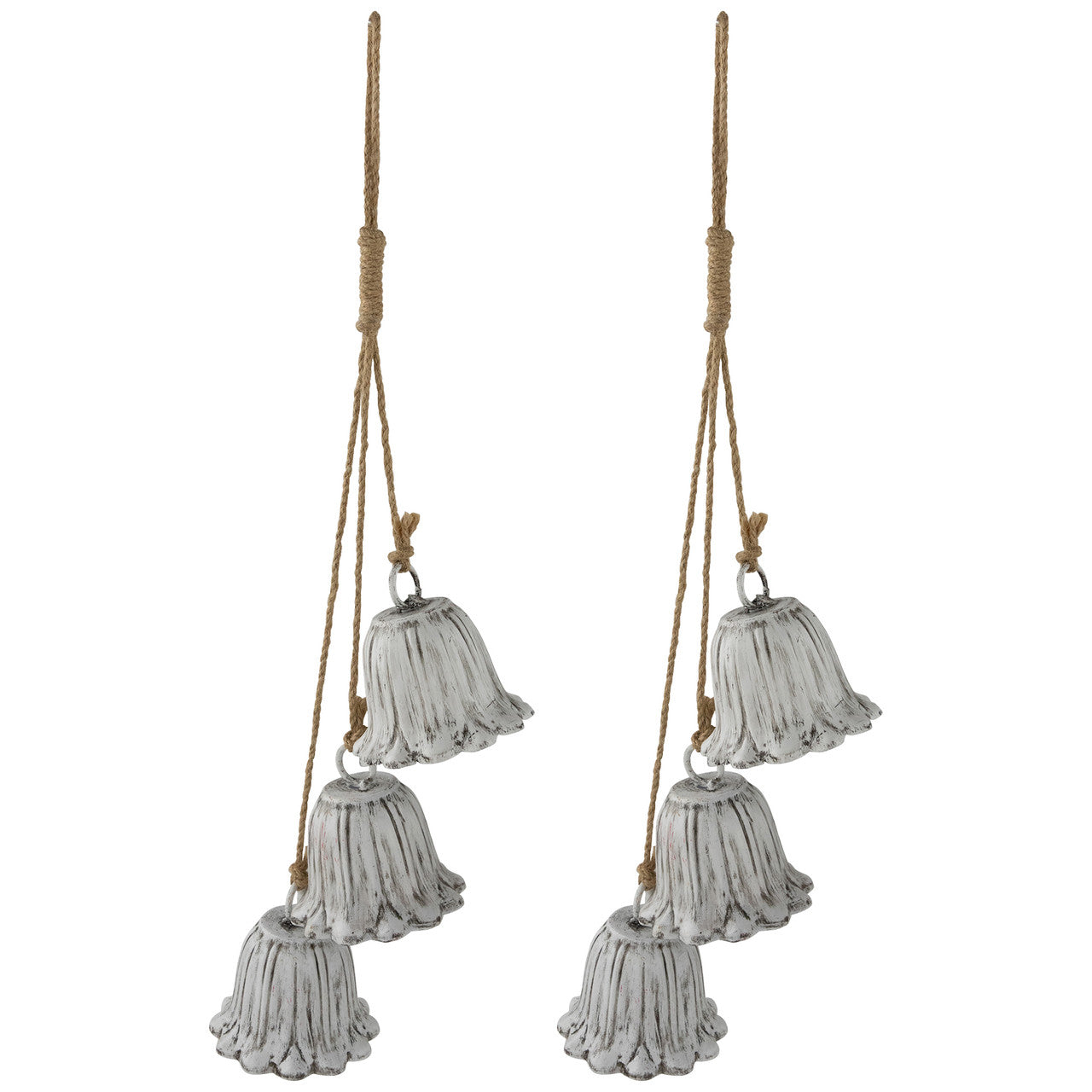 Set of 2 Fluted Bell Trio Christmas Decorations – 20 Inch Hanging Holiday Decor