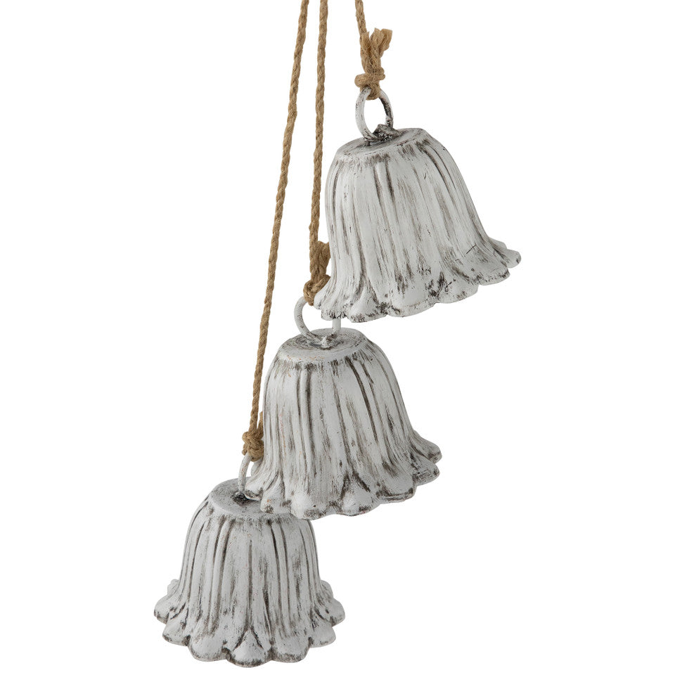 Set of 2 Fluted Bell Trio Christmas Decorations – 20 Inch Hanging Holiday Decor