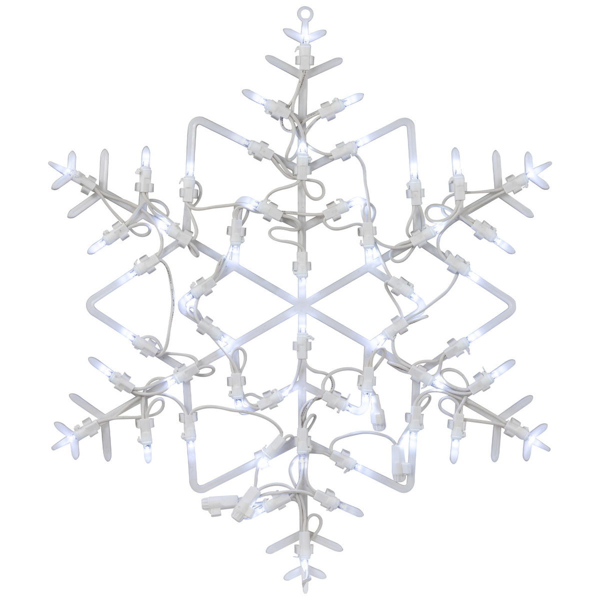 Snowflake Christmas 18&quot; White LED Lighted Window Silhouette