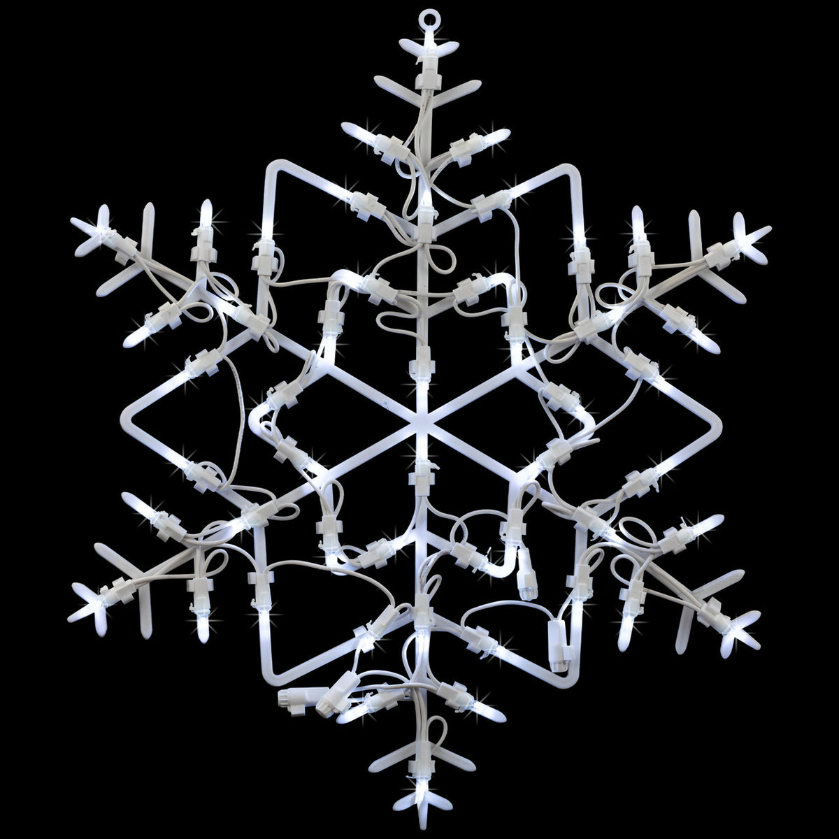 Snowflake Christmas 18&quot; White LED Lighted Window Silhouette