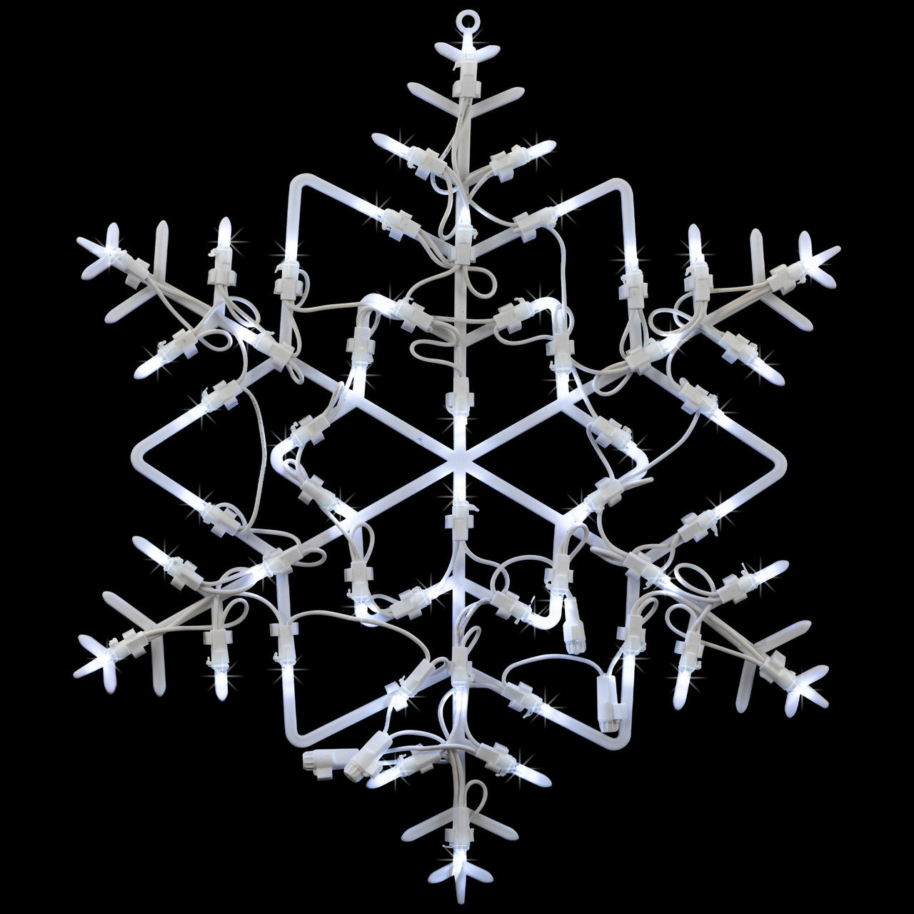 Snowflake Christmas 18" White LED Lighted Window Silhouette
