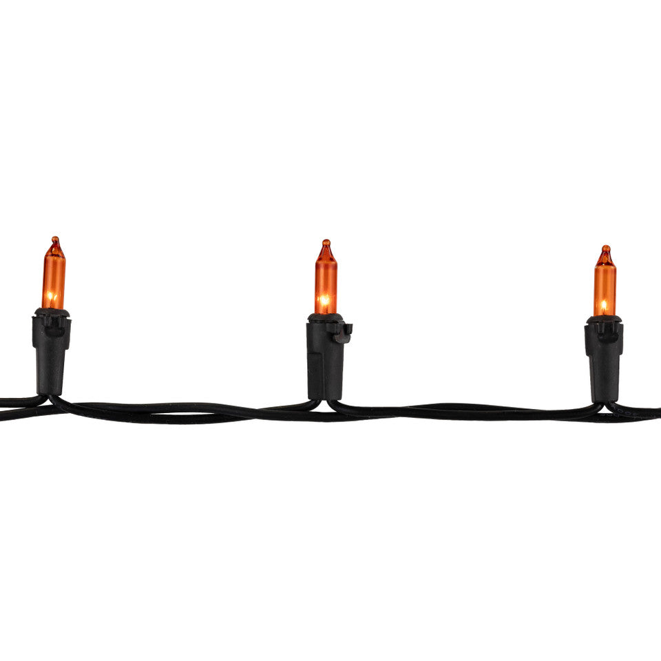 Orange Mini String Lights 2.5&quot; Spacing for Halloween Decor