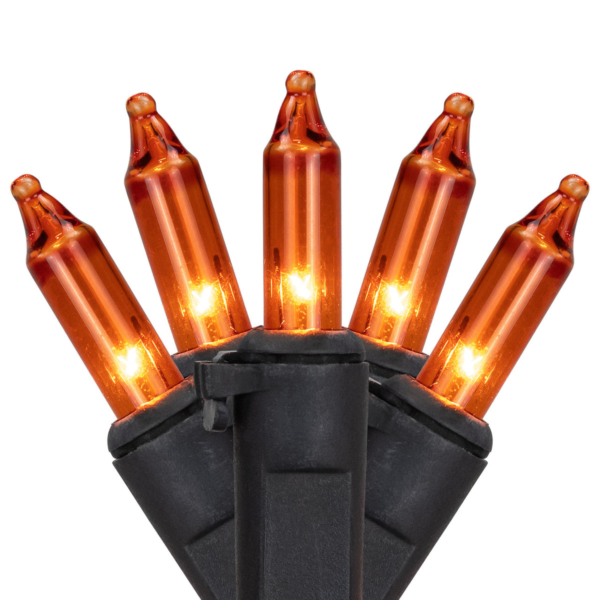 Orange Mini String Lights 2.5&quot; Spacing for Halloween Decor