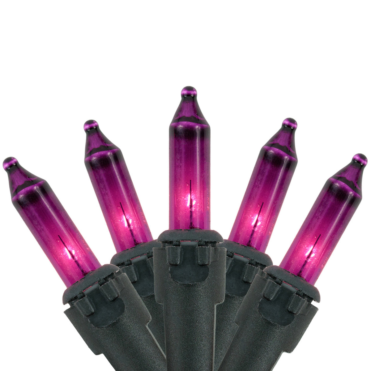 Purple Incandescent Mini Lights 35-Count with 2.5&quot; Spacing for Halloween Decor