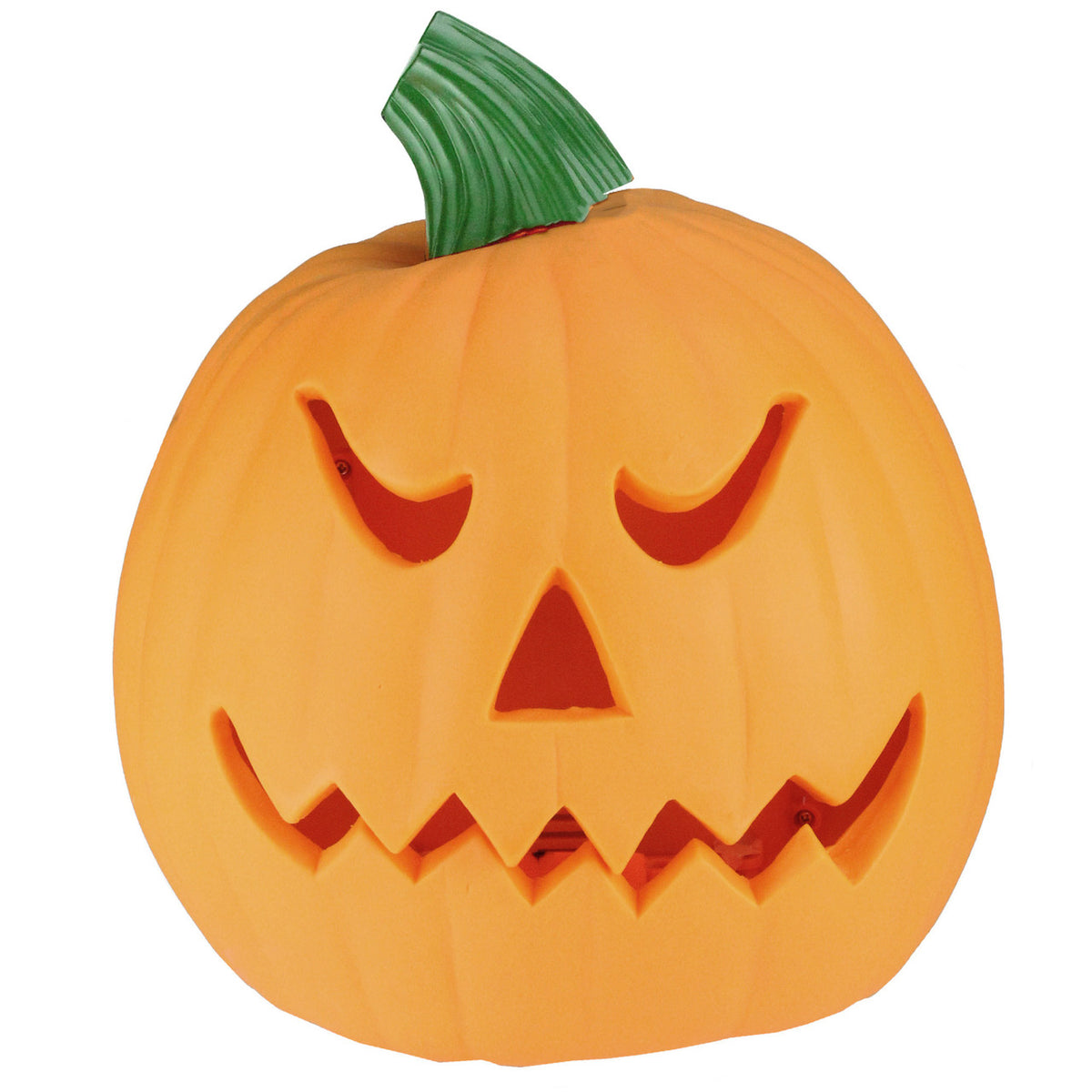 Halloween Decor 9.75&quot; Orange and Green Animated Double-Sided Pumpkin