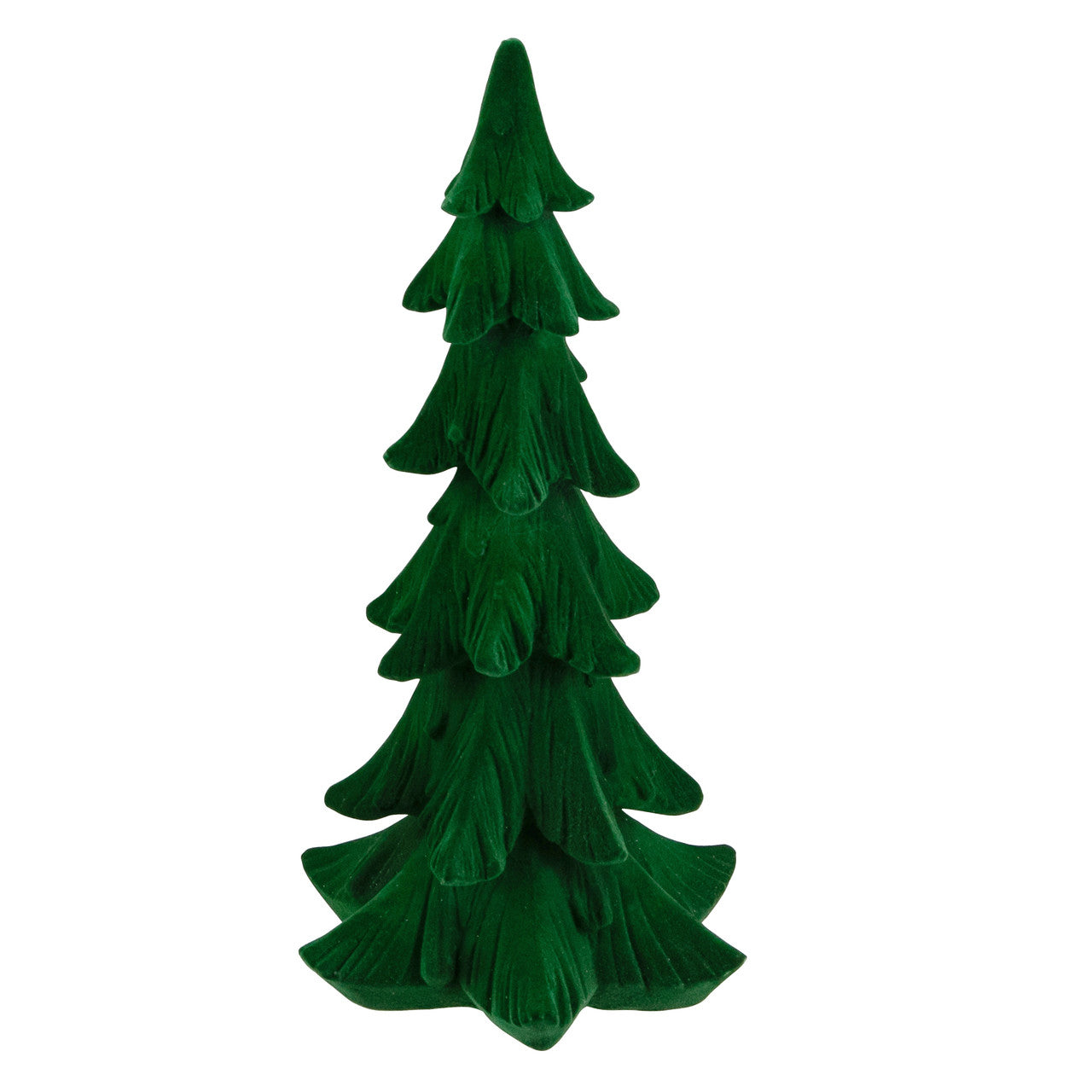 Pine Tree Christmas 12" Flocked Green 3D Christmas Decoration