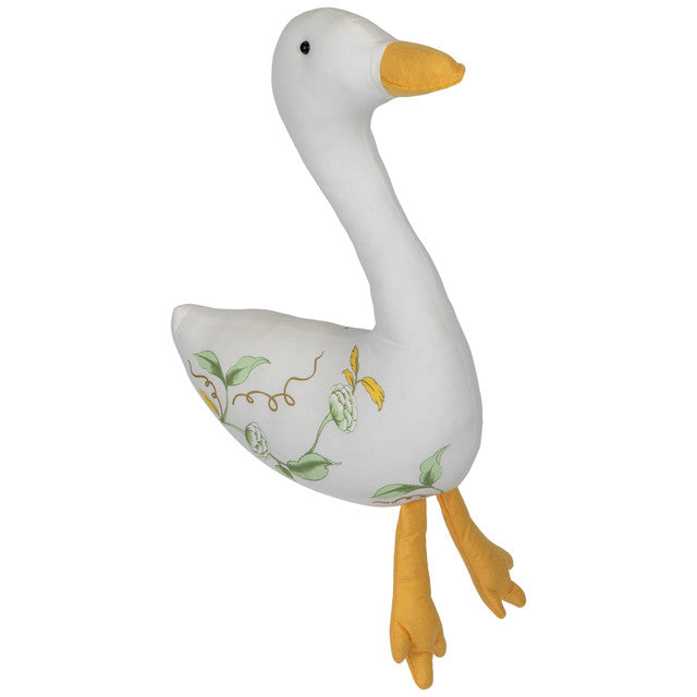 Plush Floral Easter Goose Decoration 16" Spring Decor
