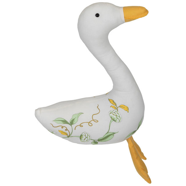 Plush Floral Easter Goose Decoration 16&quot; Spring Decor