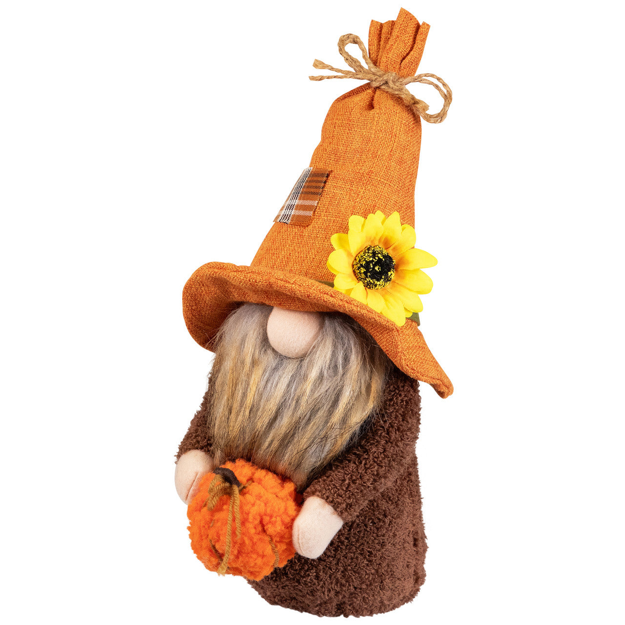 Sunflower and Pumpkin Fall Gnome Decor (13") Standing Autumn Harvest Accent Figure