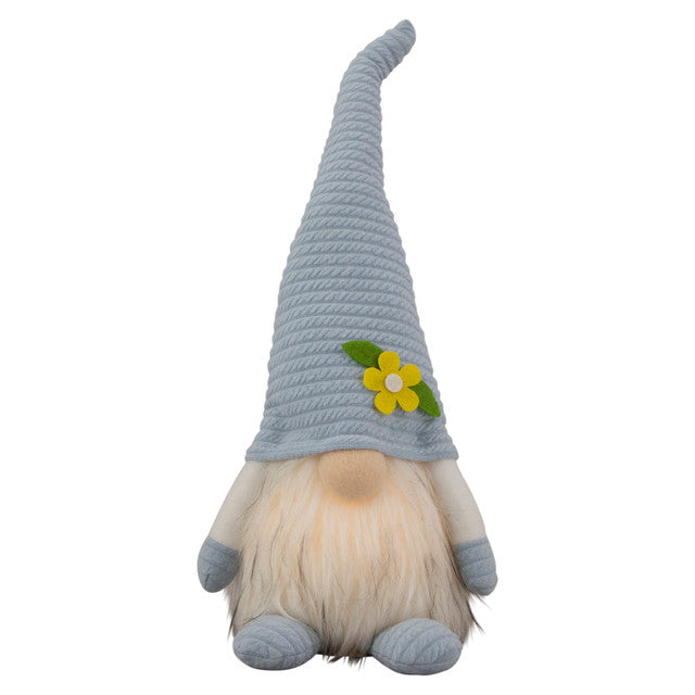 Lighted Spring Gnome with Flower Hat 12.25 Inch