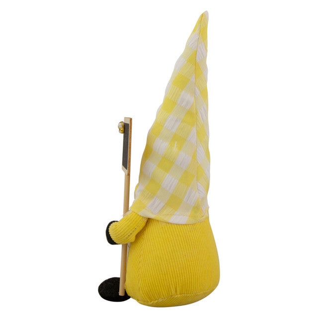 Seasonal Spring Gnome with Yellow Hat and Chalkboard