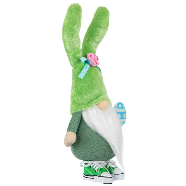 Gnome with Bunny Ears Easter Figure 15&quot; Green White